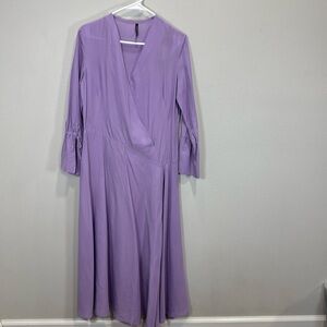 Pierantonio Gaspari‎ Lilla Dress lilac lavender midi faux wrap
